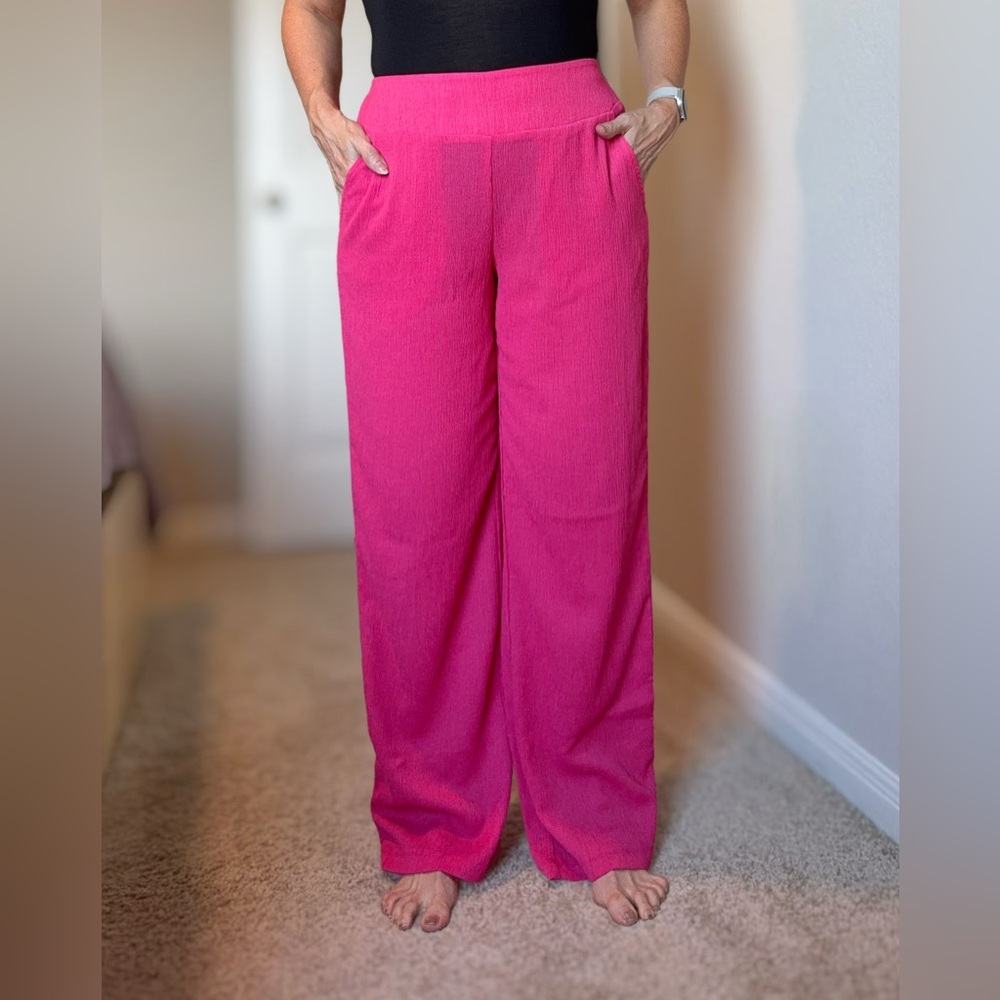 Vibrant Pink Wide Leg Pants